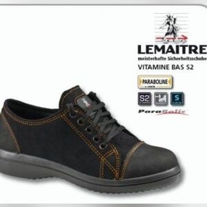 LeMaitre Paraboline Protective Footwear Suede Women's Black Safety Shoes ISO